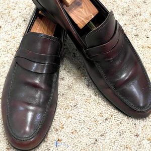 SALVATORE FERRAGAMO PENNY LOAFER SHOES BROWN MEN 12D